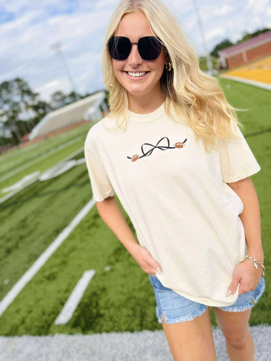 Bow Football Embroidered Sweatshirt