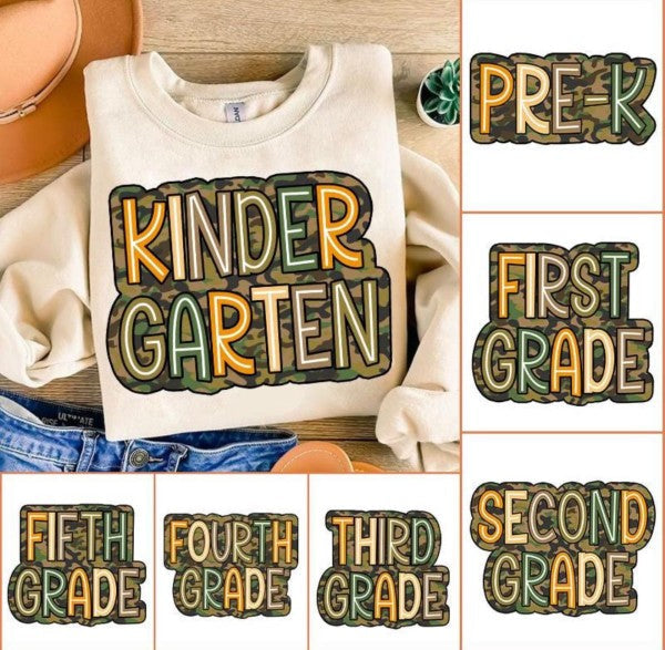 Camo Grade School Youth Graphic Sweatshirt