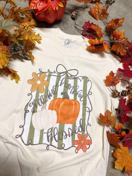 Blessed Pumpkin Coquette Fall Graphic Tee