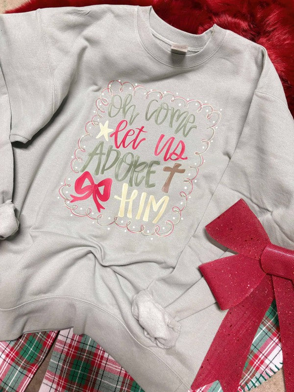 O Come Christmas DTF Graphic Sweatshirt