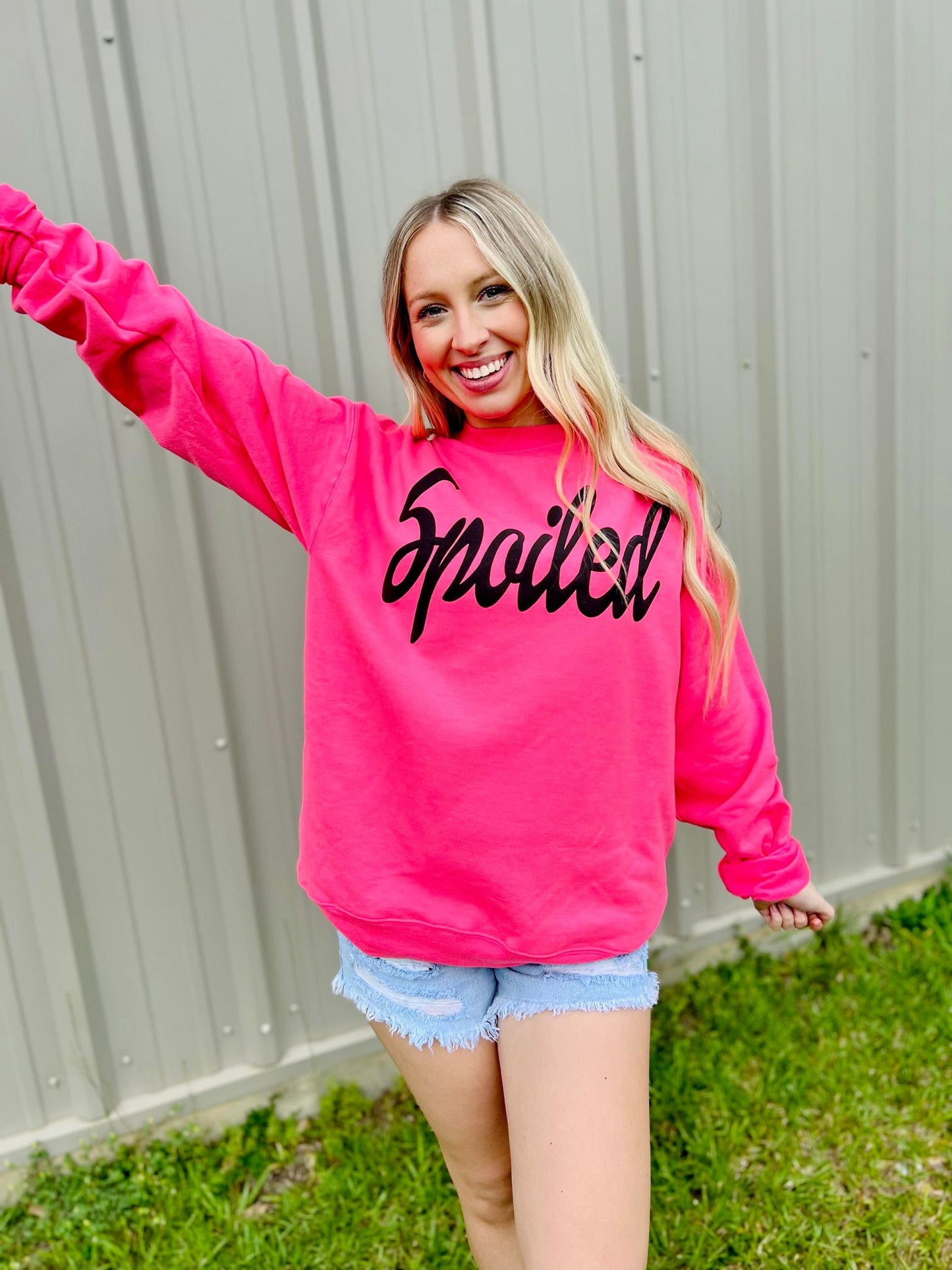 Spoiled Barbie Font Puff Sweatshirt