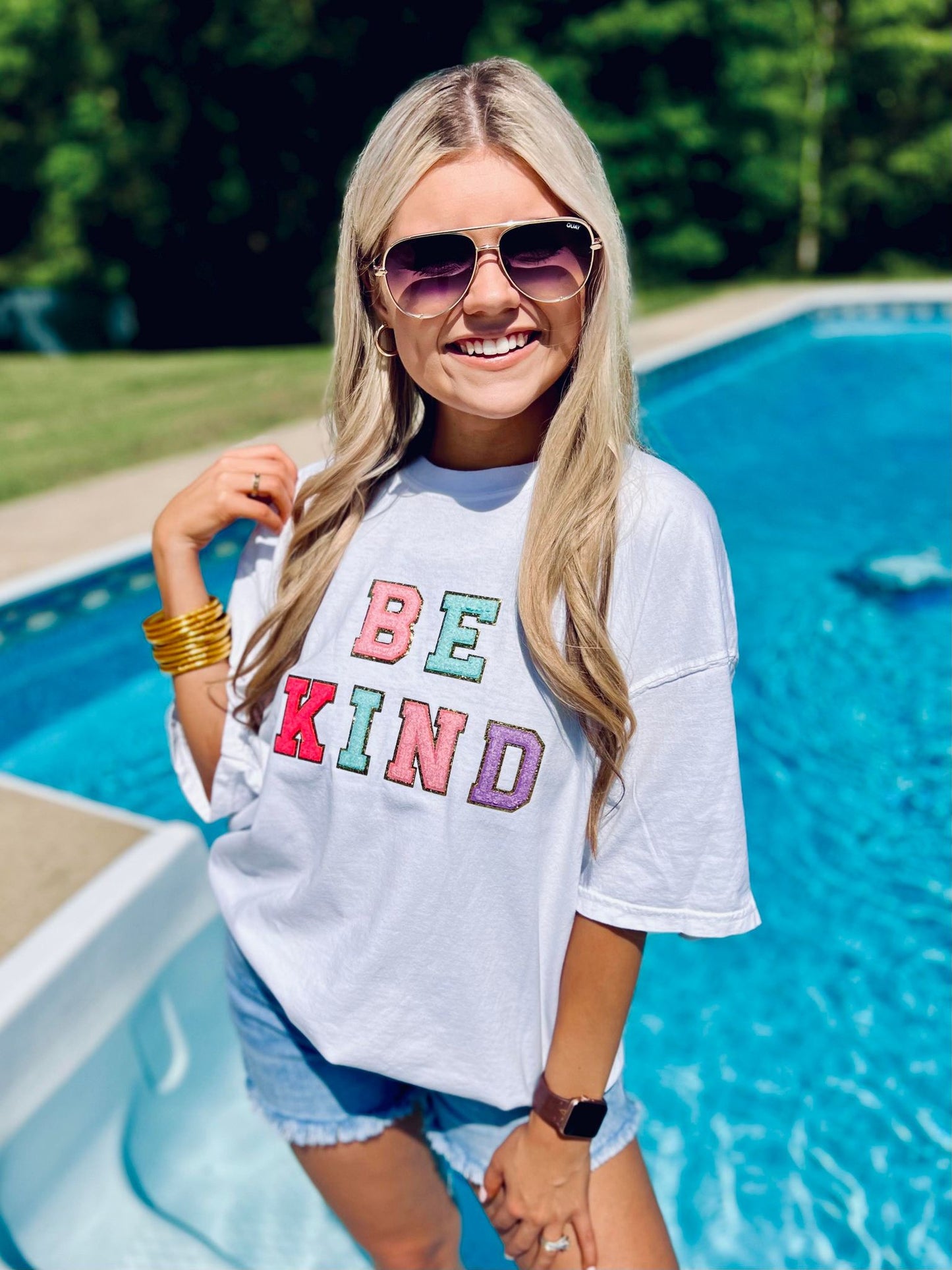 Be Kind Multi Colored Chenille Patch Tee