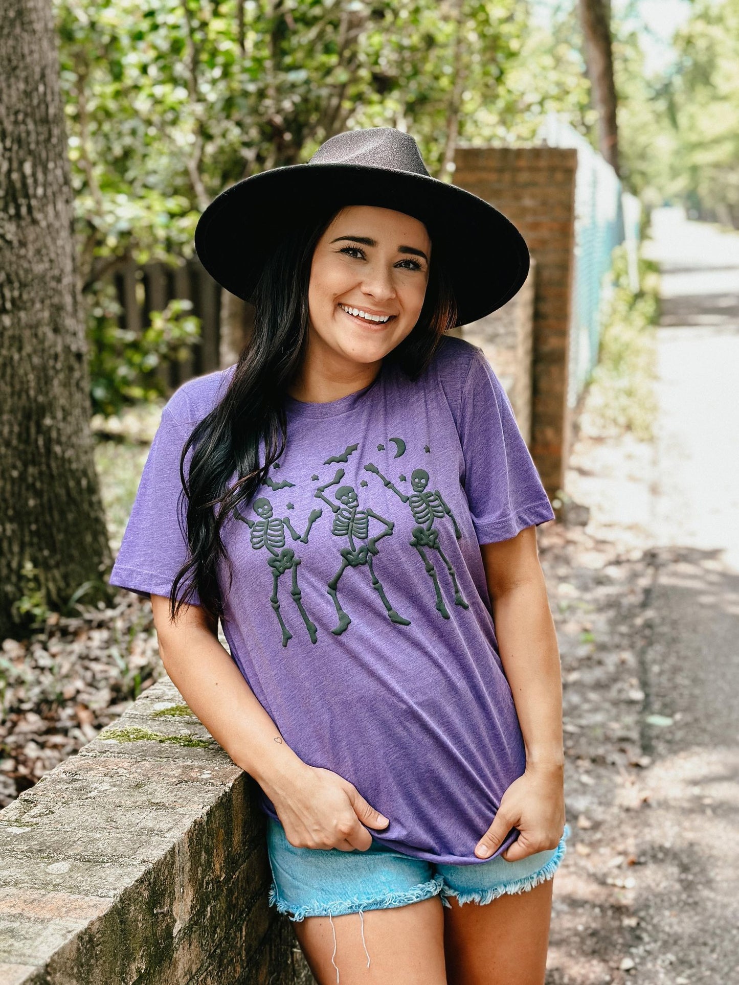 Dancing Skeletons Spooky Puff Tee