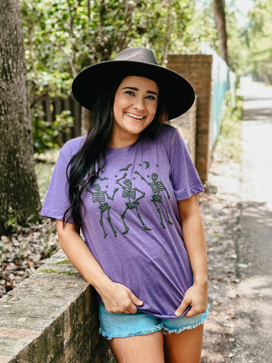 Dancing Skeletons Spooky Puff Tee