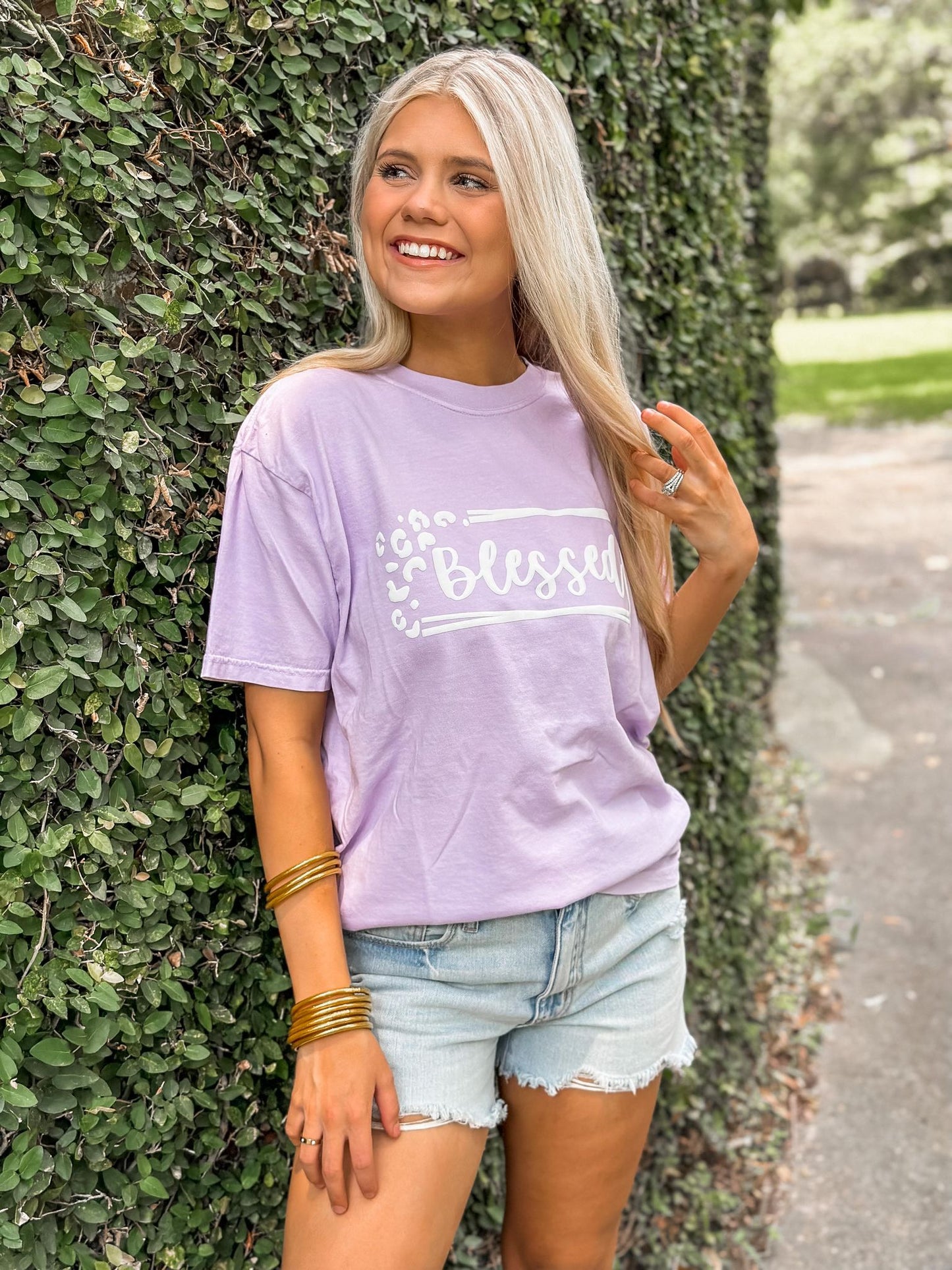 Blessed Leopard Print Box Puff Tee