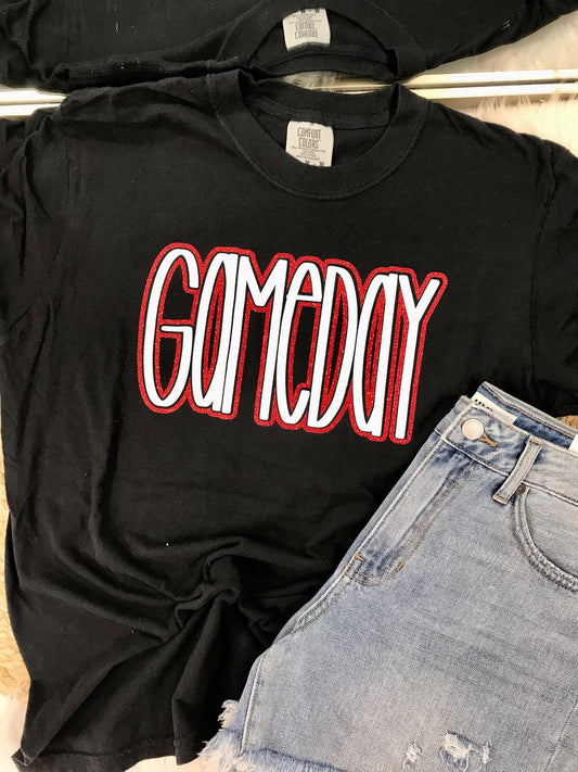 CUSTOM Team Color Game Day Glitter Puff Combo Tee