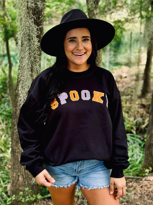 Spooky Multi Color Patch Sweatshirt