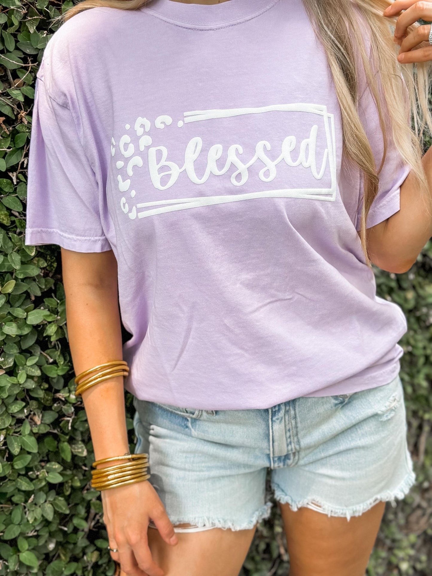 Blessed Leopard Print Box Puff Tee