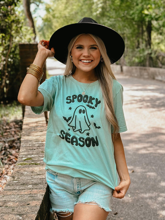 Spooky Season Ghost Bats Puff Tee