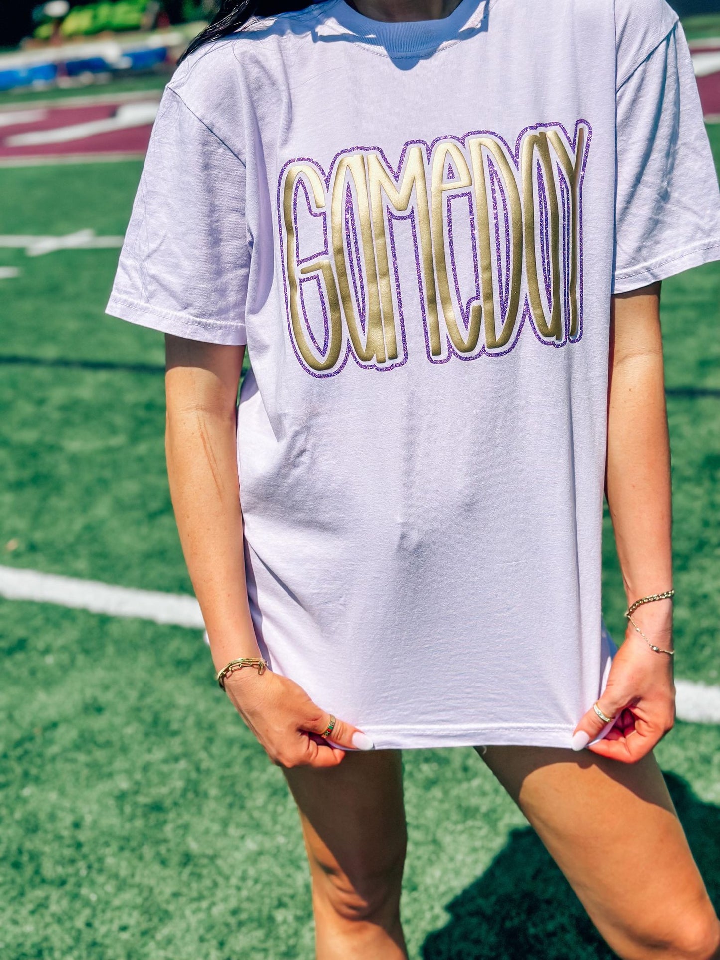CUSTOM Team Color Game Day Glitter Puff Combo Tee