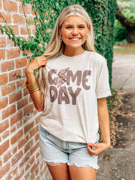 Game Day Leopard Lightning Tee