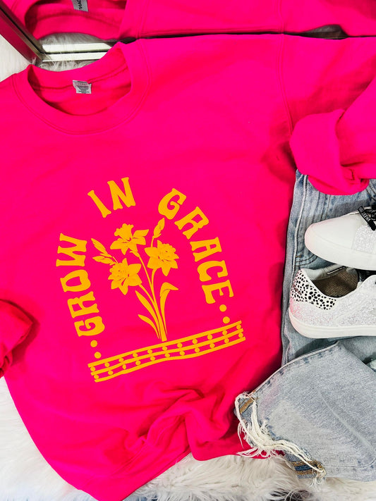 Grow In Grace Vintage Botanical Puff Sweatshirt