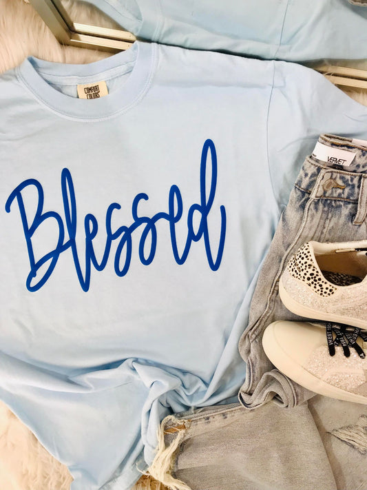 Blessed Cursive Puff Tee