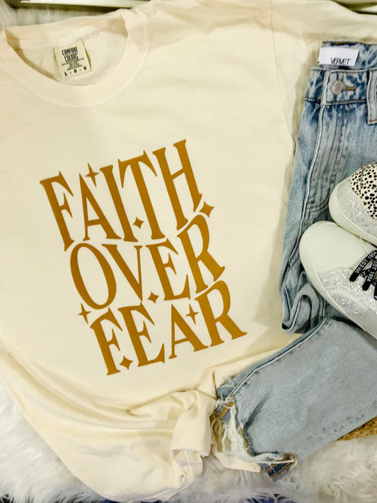 Faith Over Fear Wavy Puff Tee