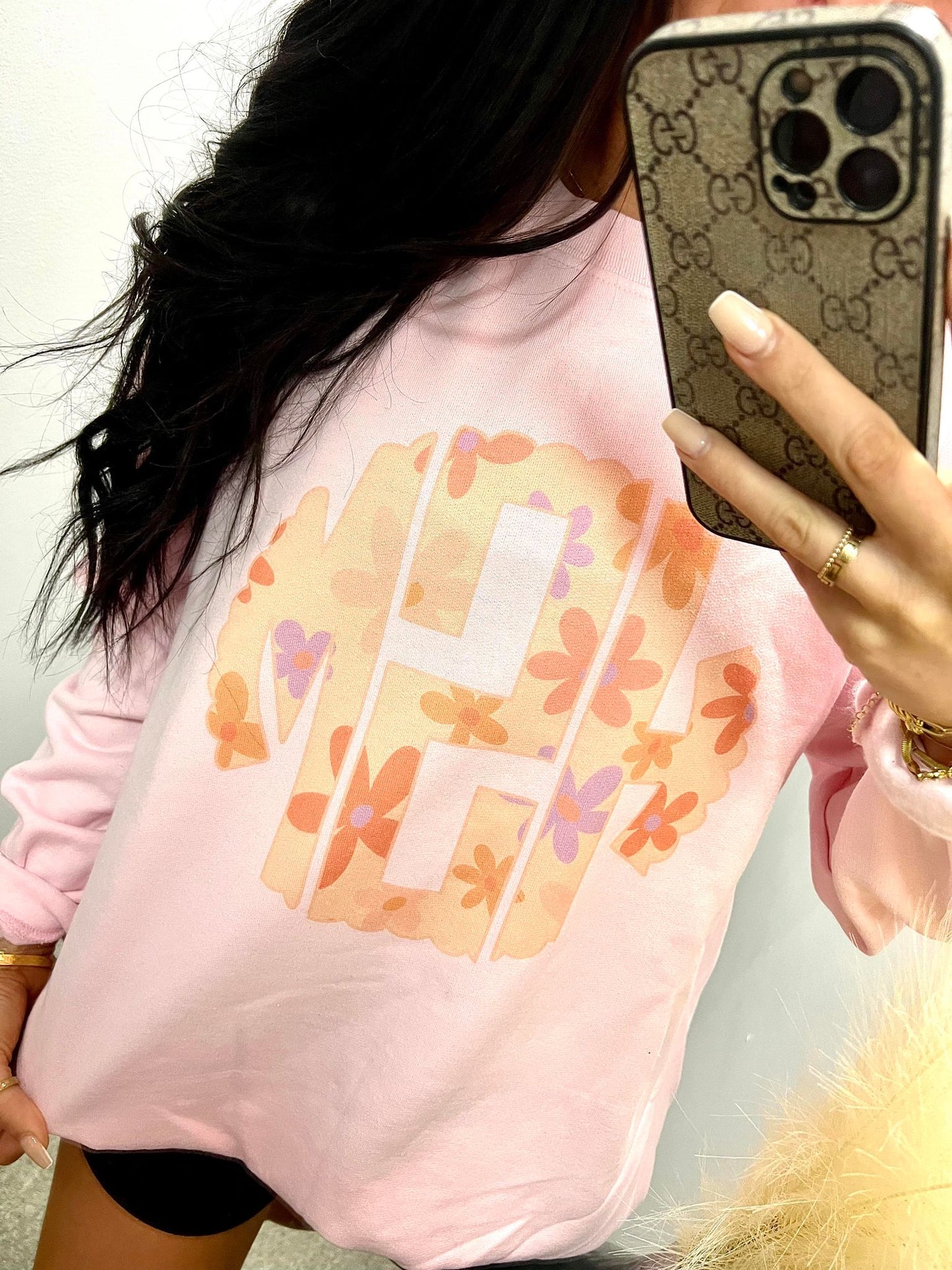 Custom Floral Initial Sweatshirt
