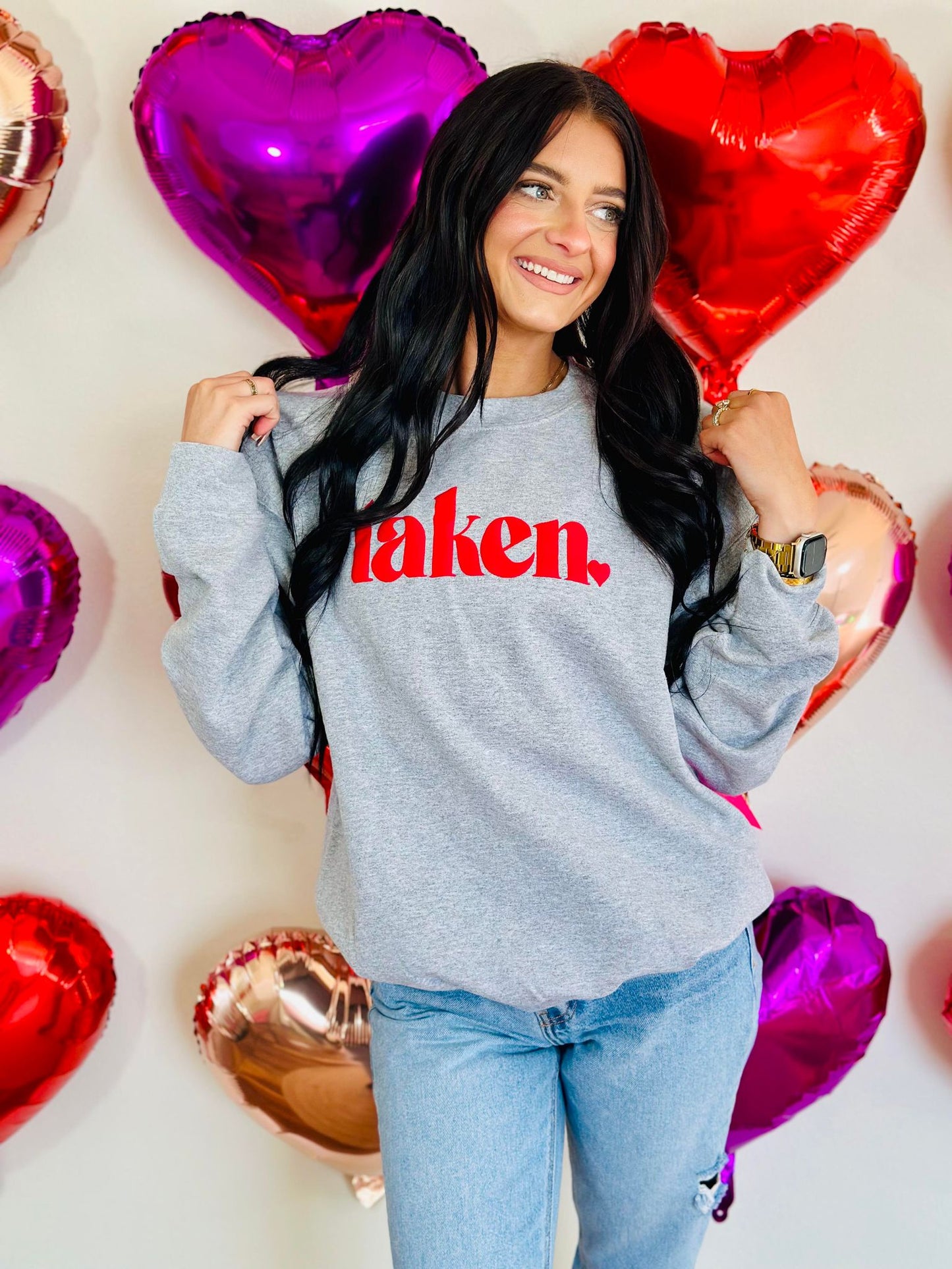 Taken Love Heart Puff Sweatshirt