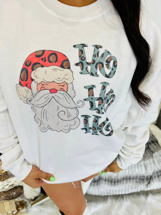 HO HO HO Leopard Santa Sweatshirt