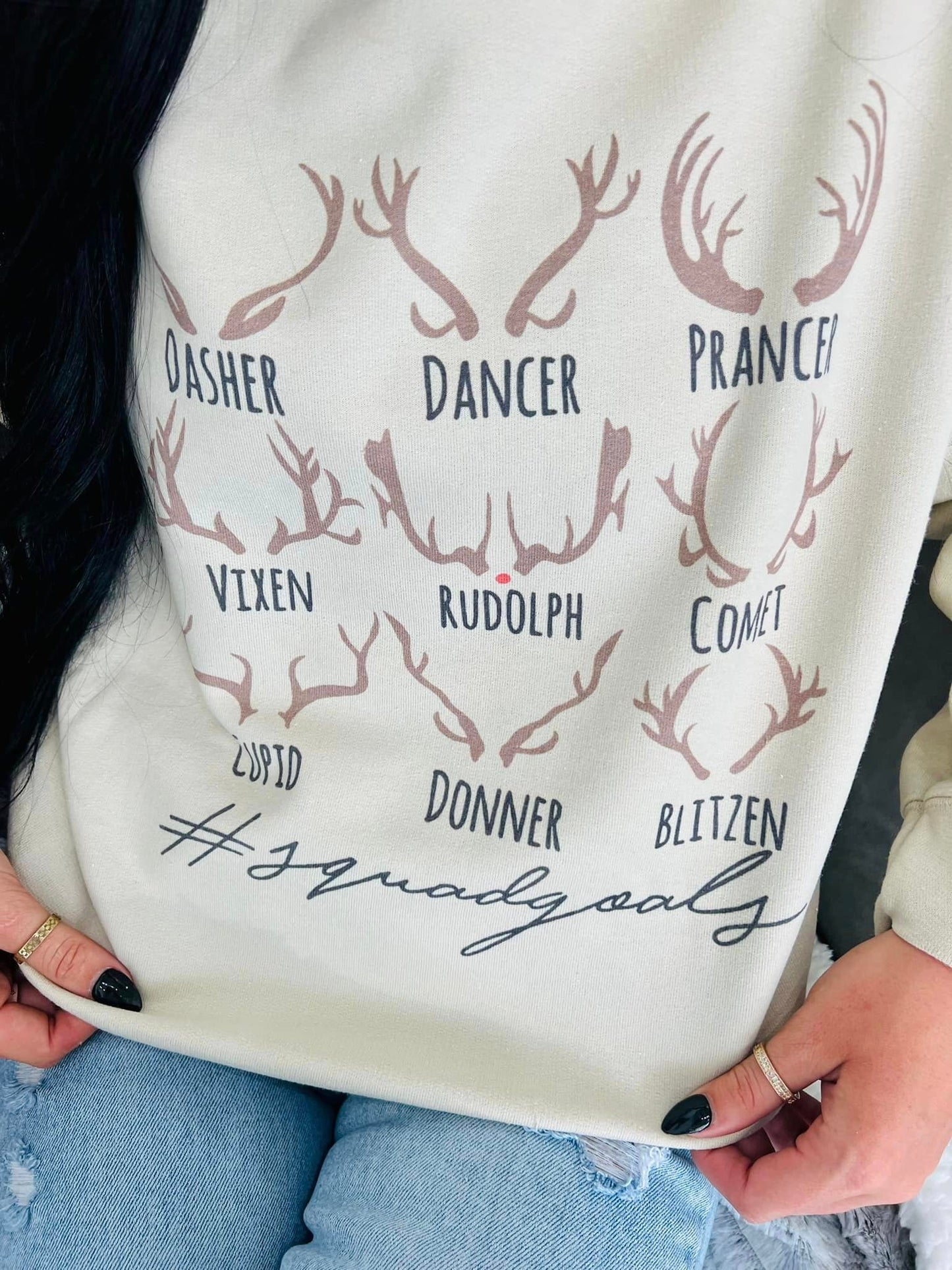 Squad Goal's Reindeer Name's Sweatshirt