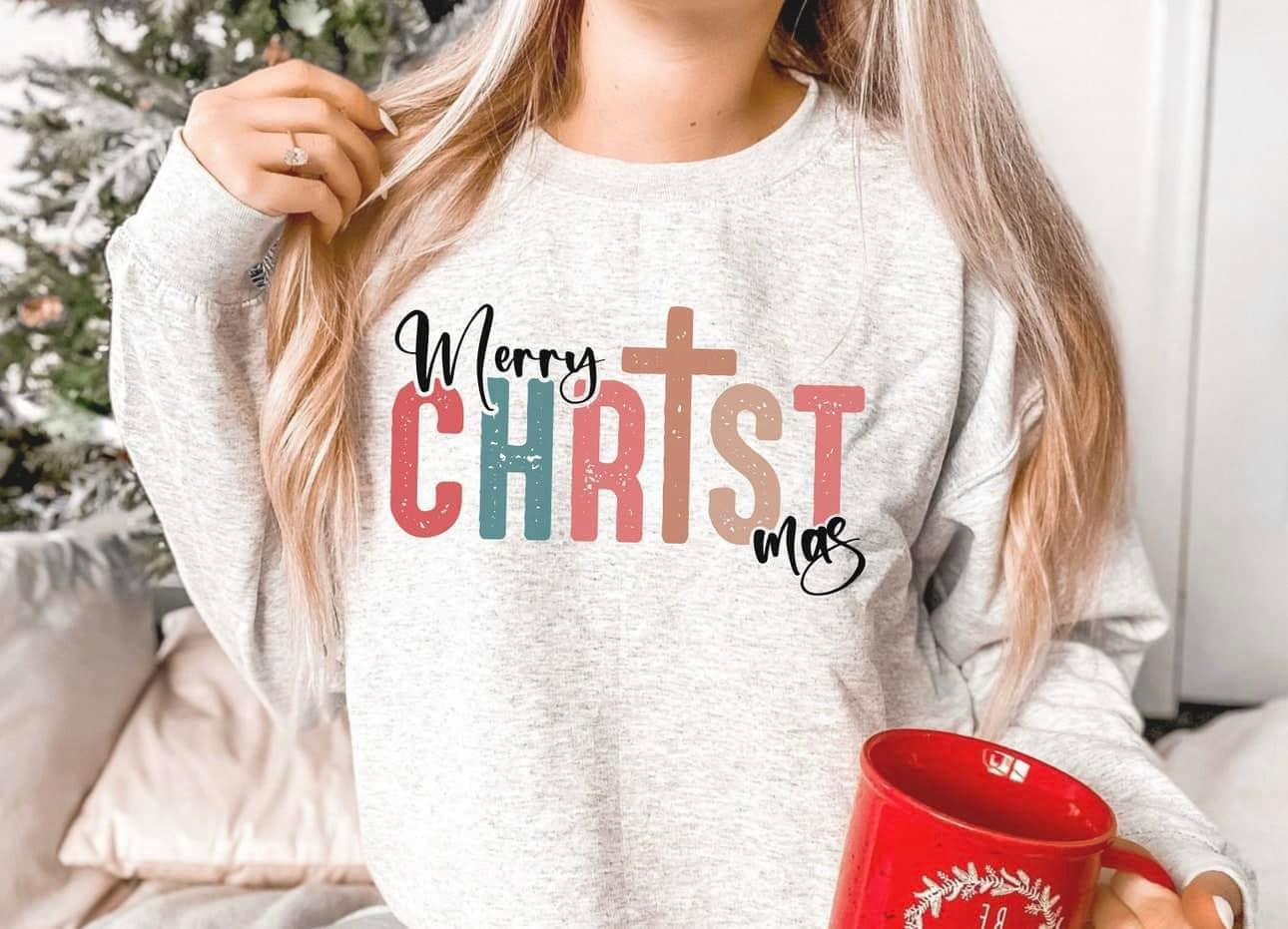 Merry CHRISTmas Cross Sweatshirt