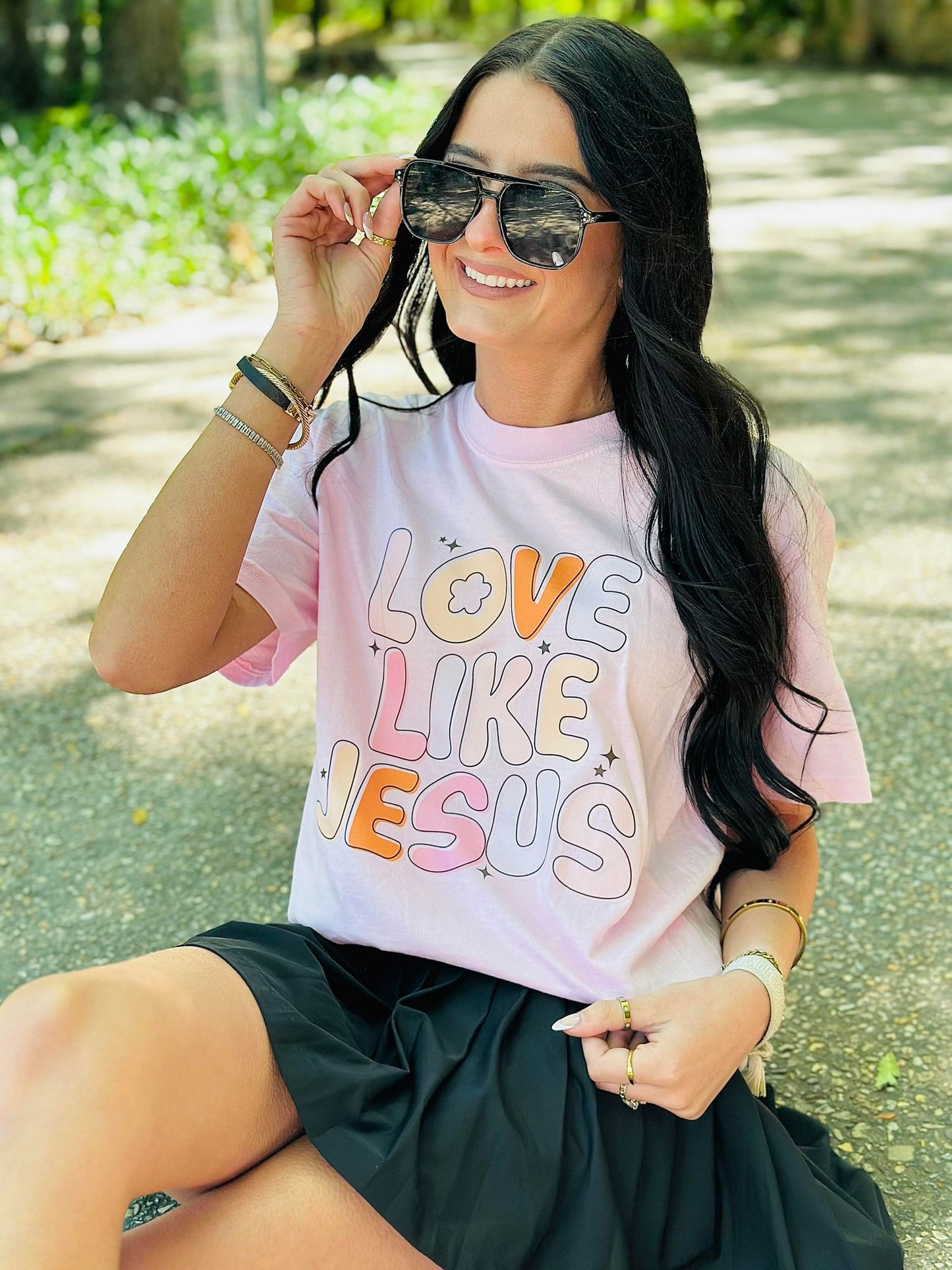 Love Like Jesus Retro Bubble DTF Tee