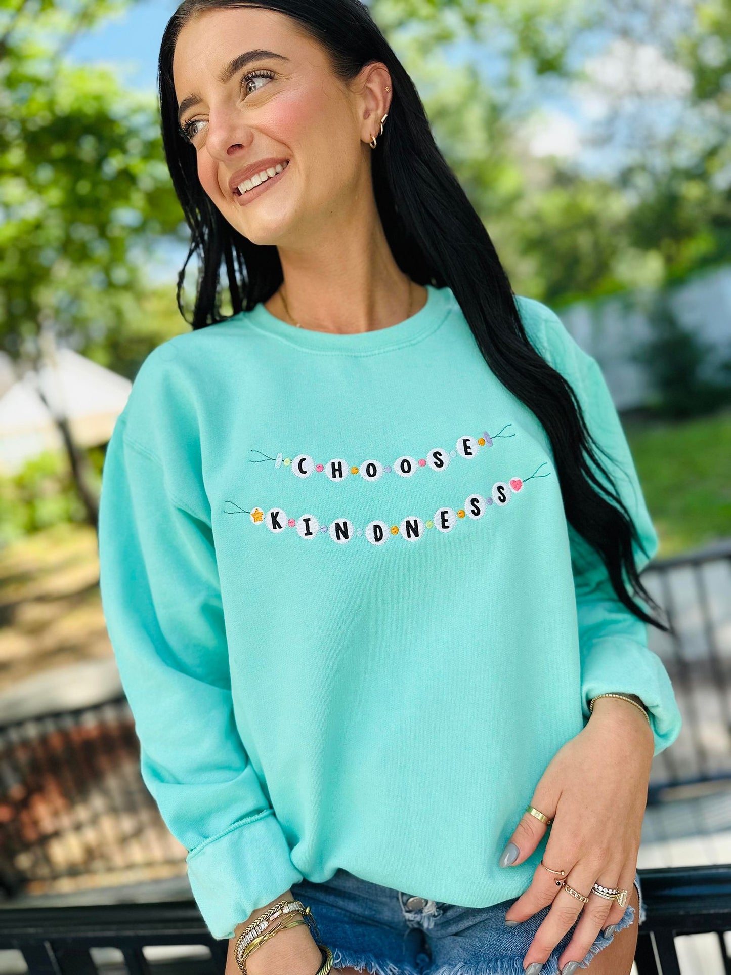 Choose Kindness Bracelet Embroidery Sweatshirt