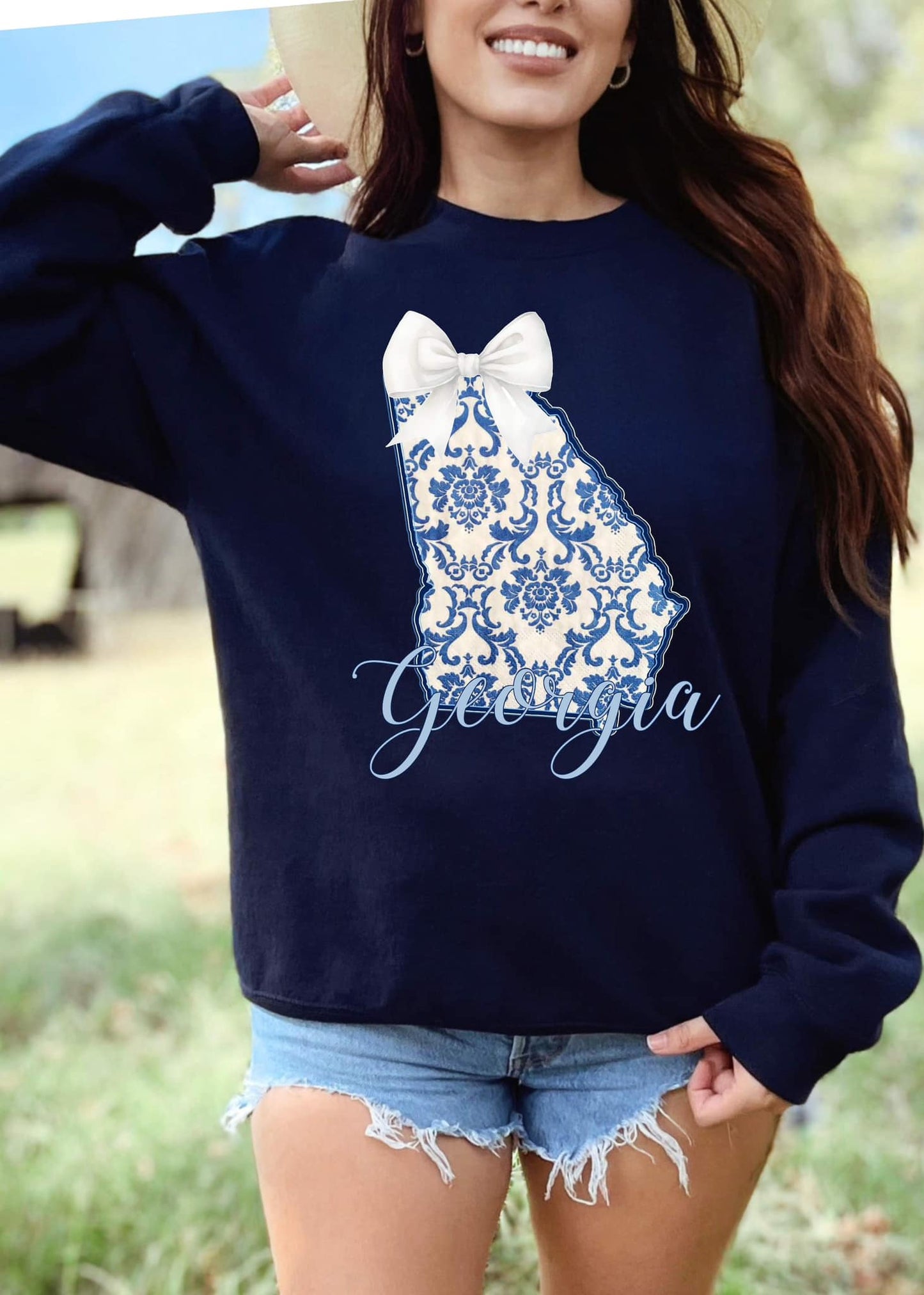 Custom Chino State Coquette Bow DTF Sweatshirt