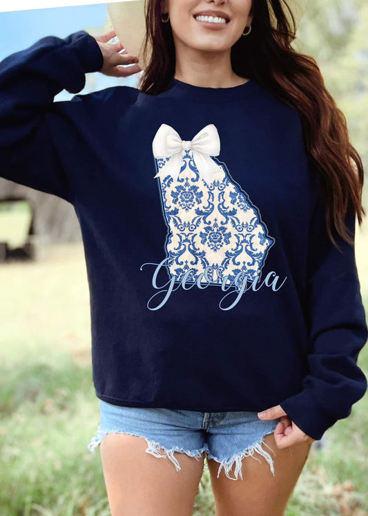 Custom Chino State Coquette Bow DTF Sweatshirt