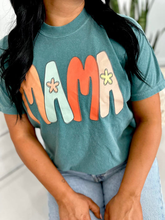 Fall Color Floral Mama DTF Tee