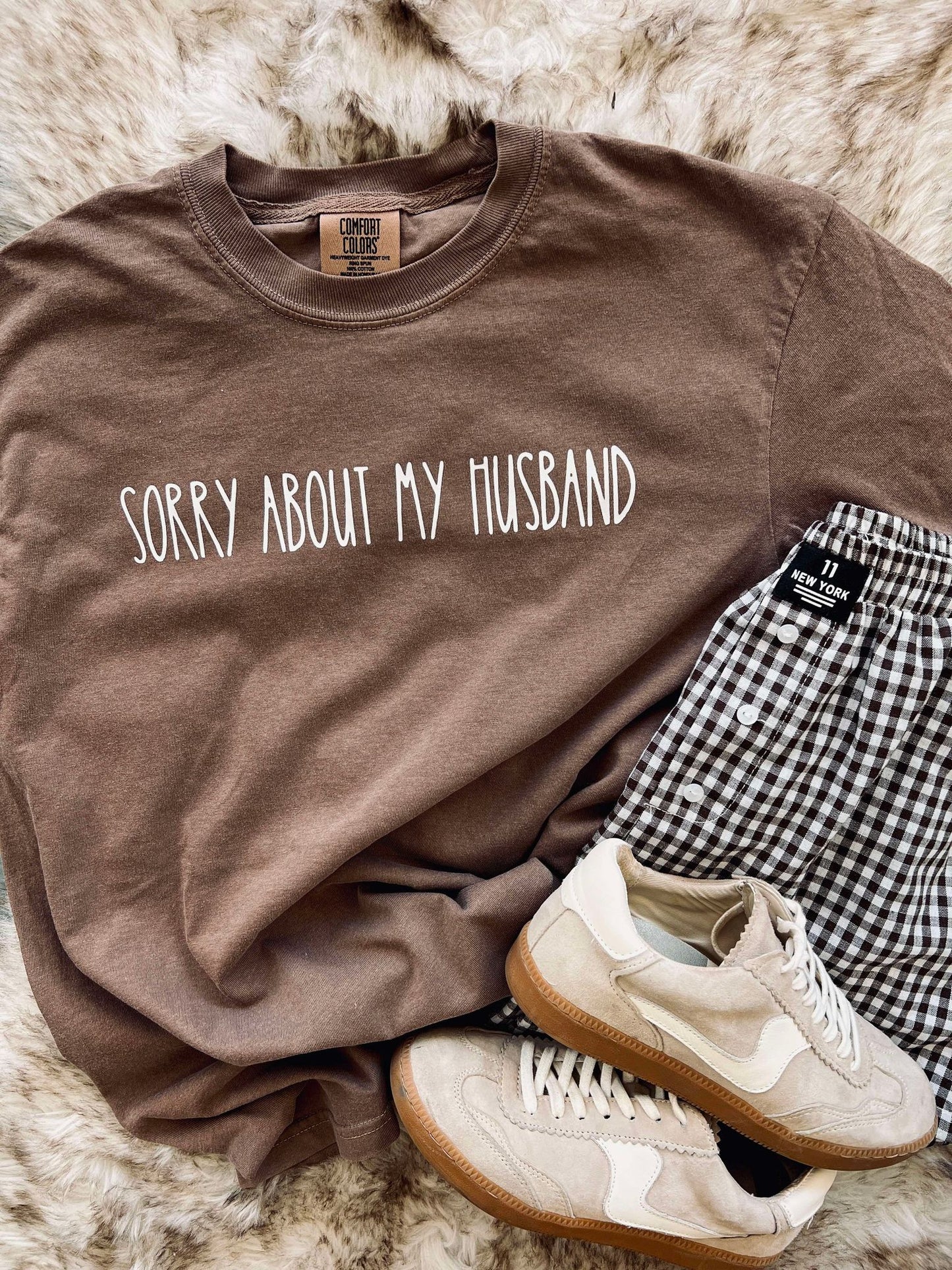 Sorry About My Husband Simple DTF Tee