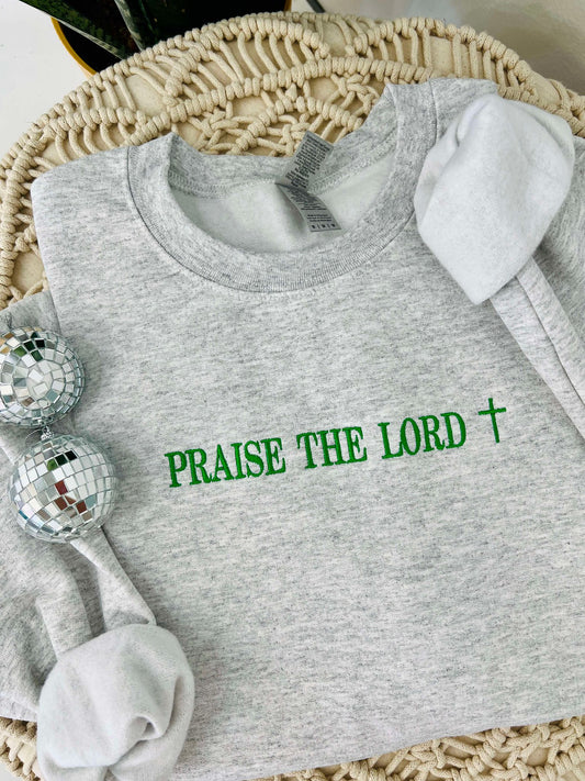 Praise The Lord Cross Embroidered Sweatshirt