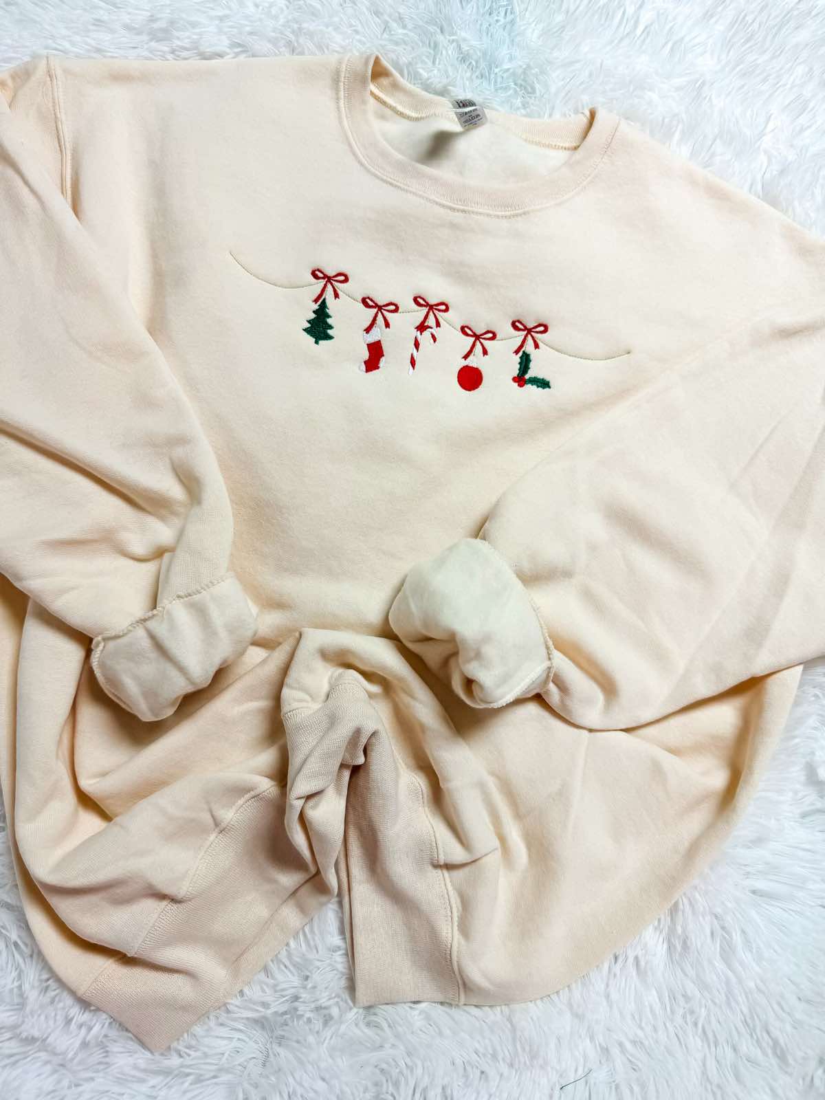 READY TO SHIP! CHRISTMAS BANNER SWEATSHIRT - Final sale