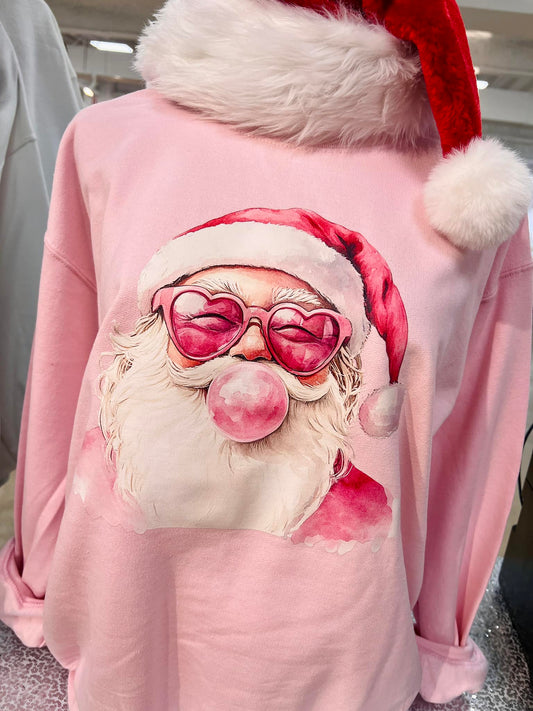 Bubble Gum Santa DTF Tee or Sweatshirt