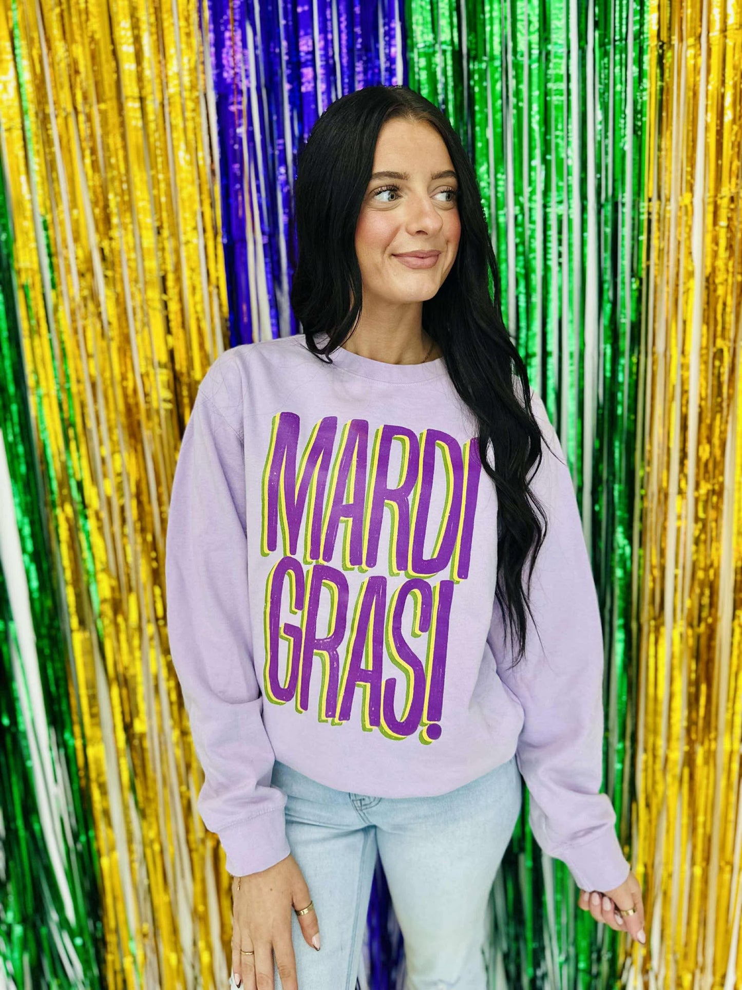 Mardi Gras Tall Shadow DTF Sweatshirt