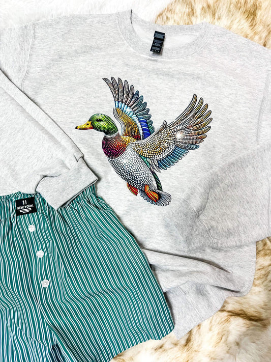 Faux Rhinestone Mallard DTF Sweatshirt