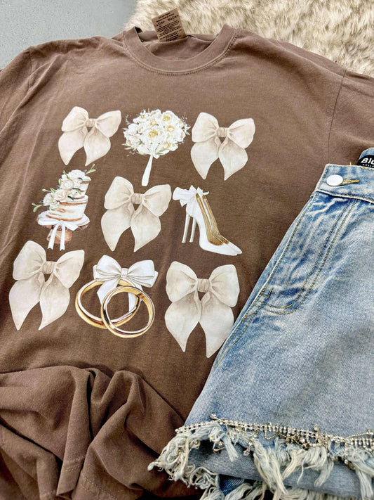 Bride Things Bow Trio Stack DTF Tee
