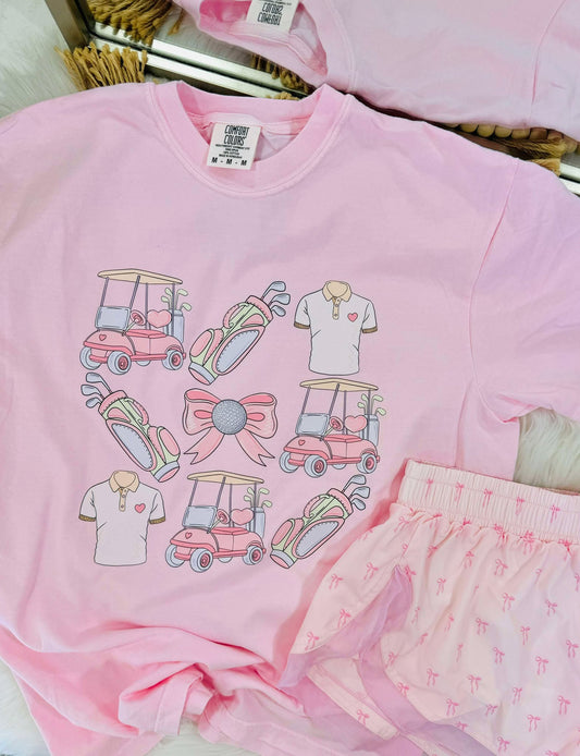 Pink Girly Coquette Golf DTF Tee