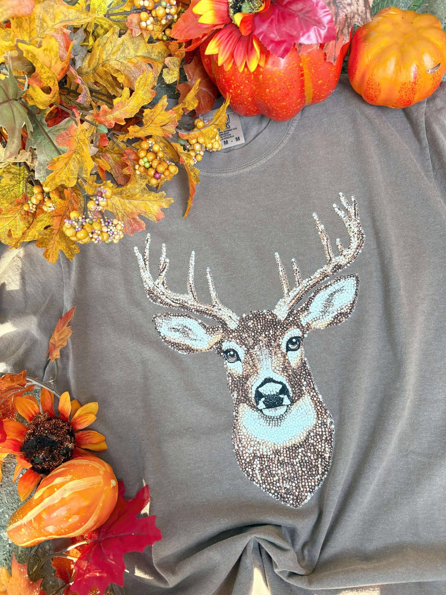 Faux Rhinestone Deer DTF Graphic Tee