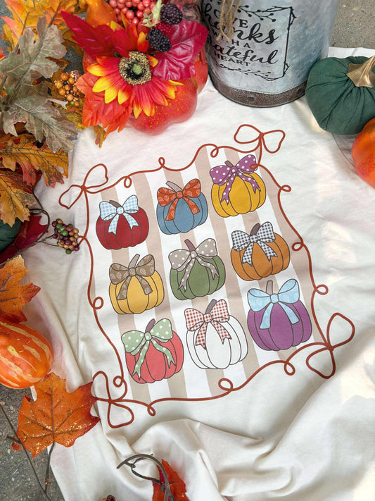Pumpkin Trio Stack Fall Frame Graphic Tee