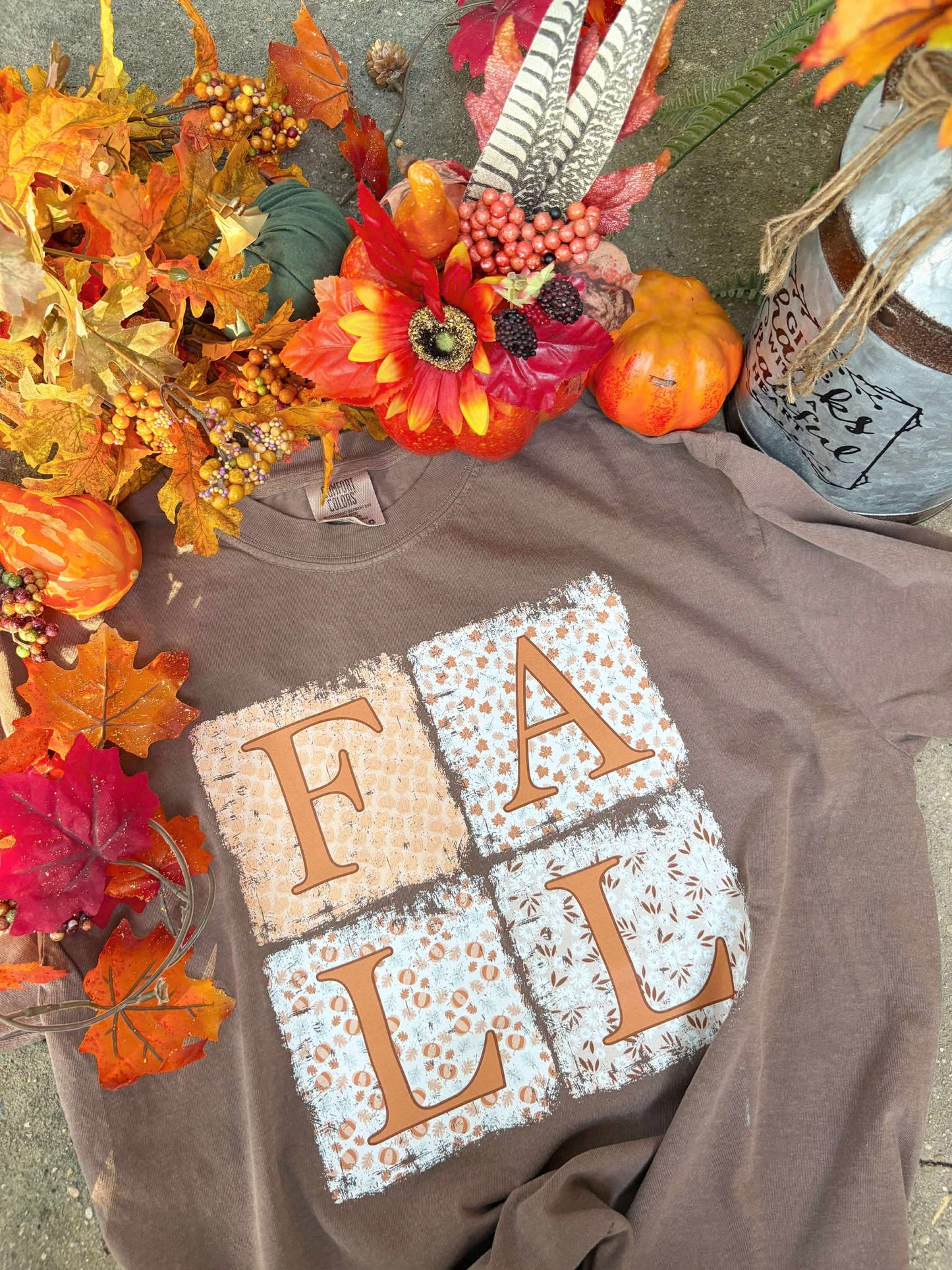 Fall Patchwork Graphic Tee