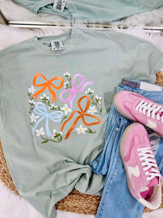 Fall Floral Ribbon DTF Graphic Tee