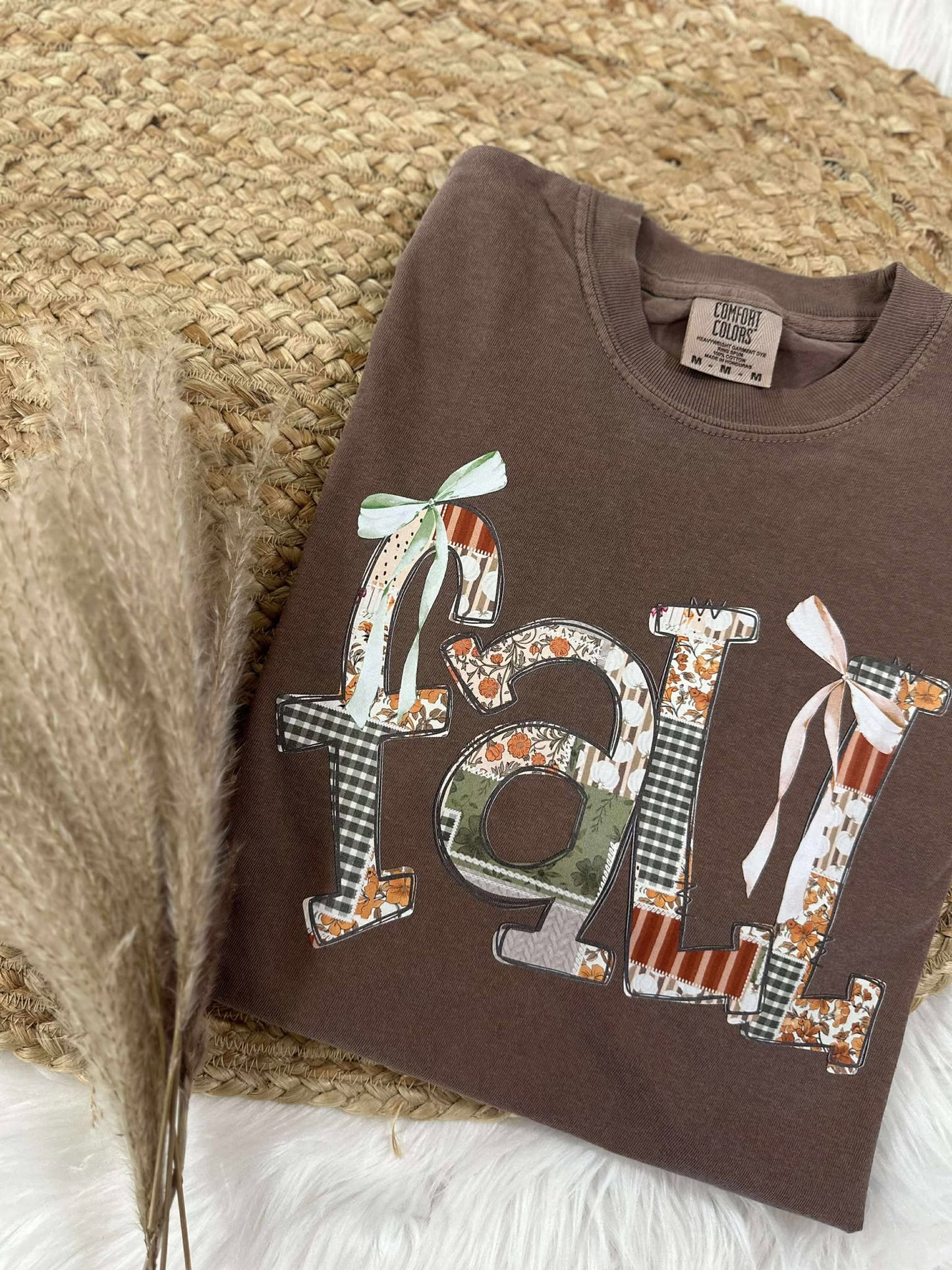 Fall Patchwork Bow Graphic Tee