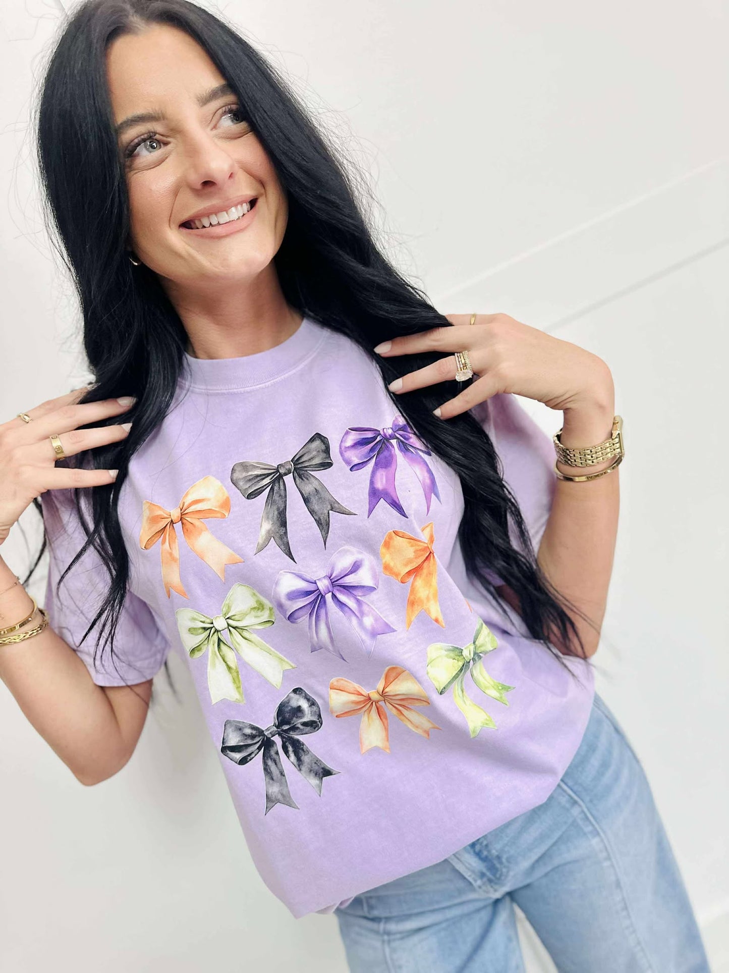 Halloween Bow Trio Stack Graphic Tee