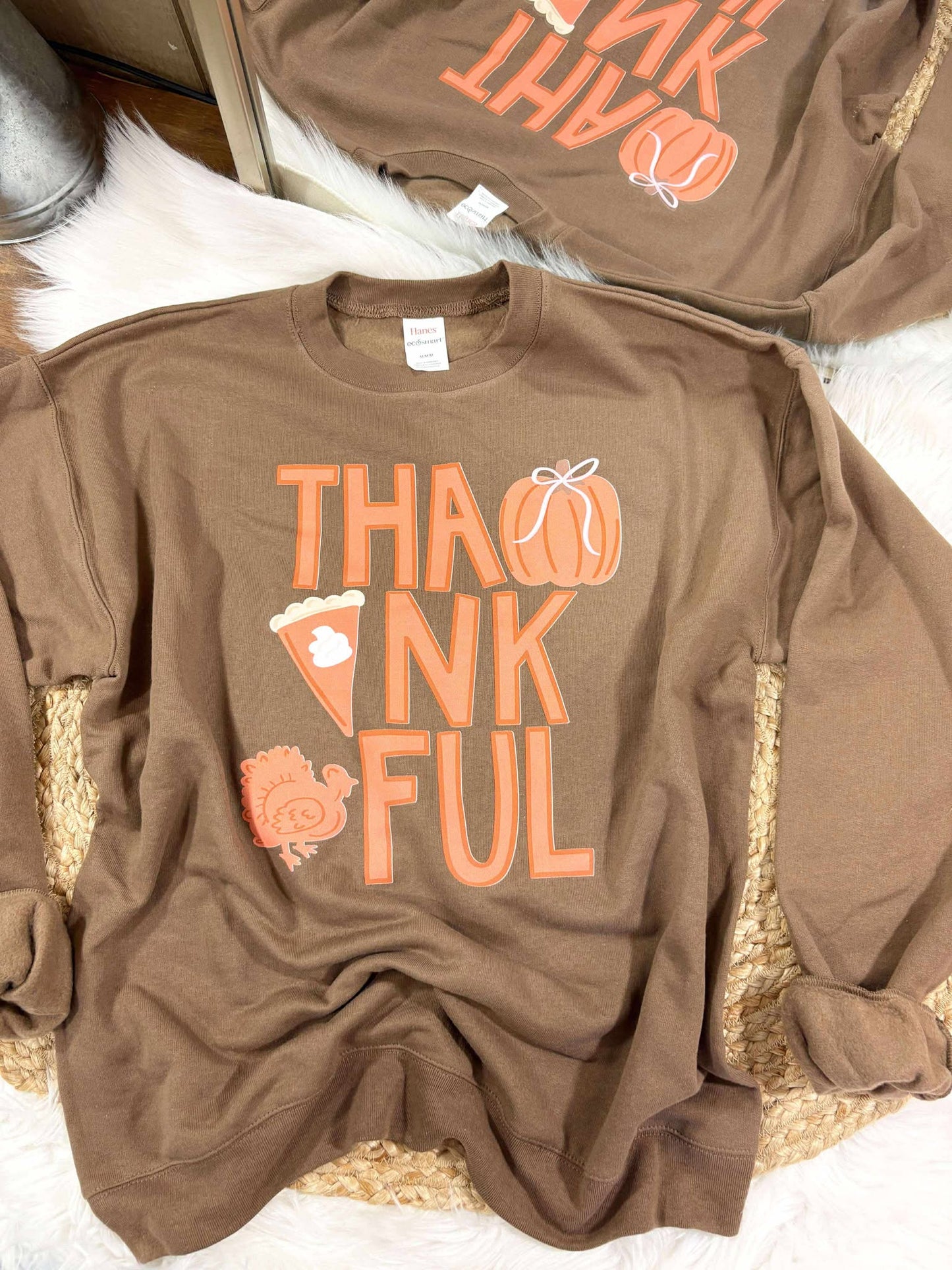 Thankful Pie and Pumpkin Graphic Sweatshirt
