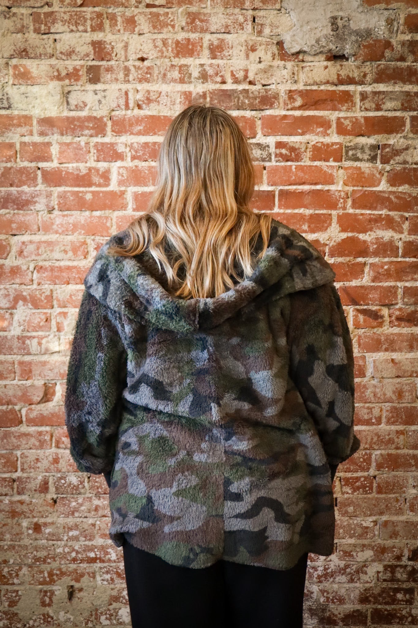 Camo Fur Open Jacket