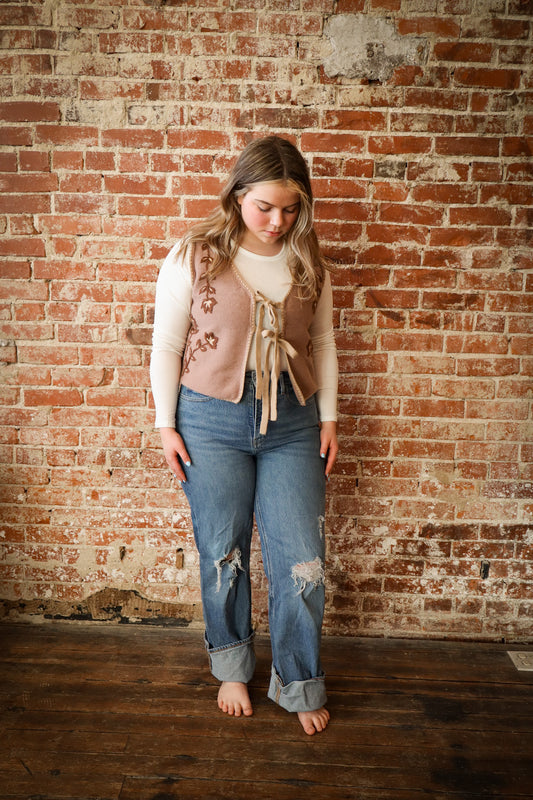 Floral Tie Vest
