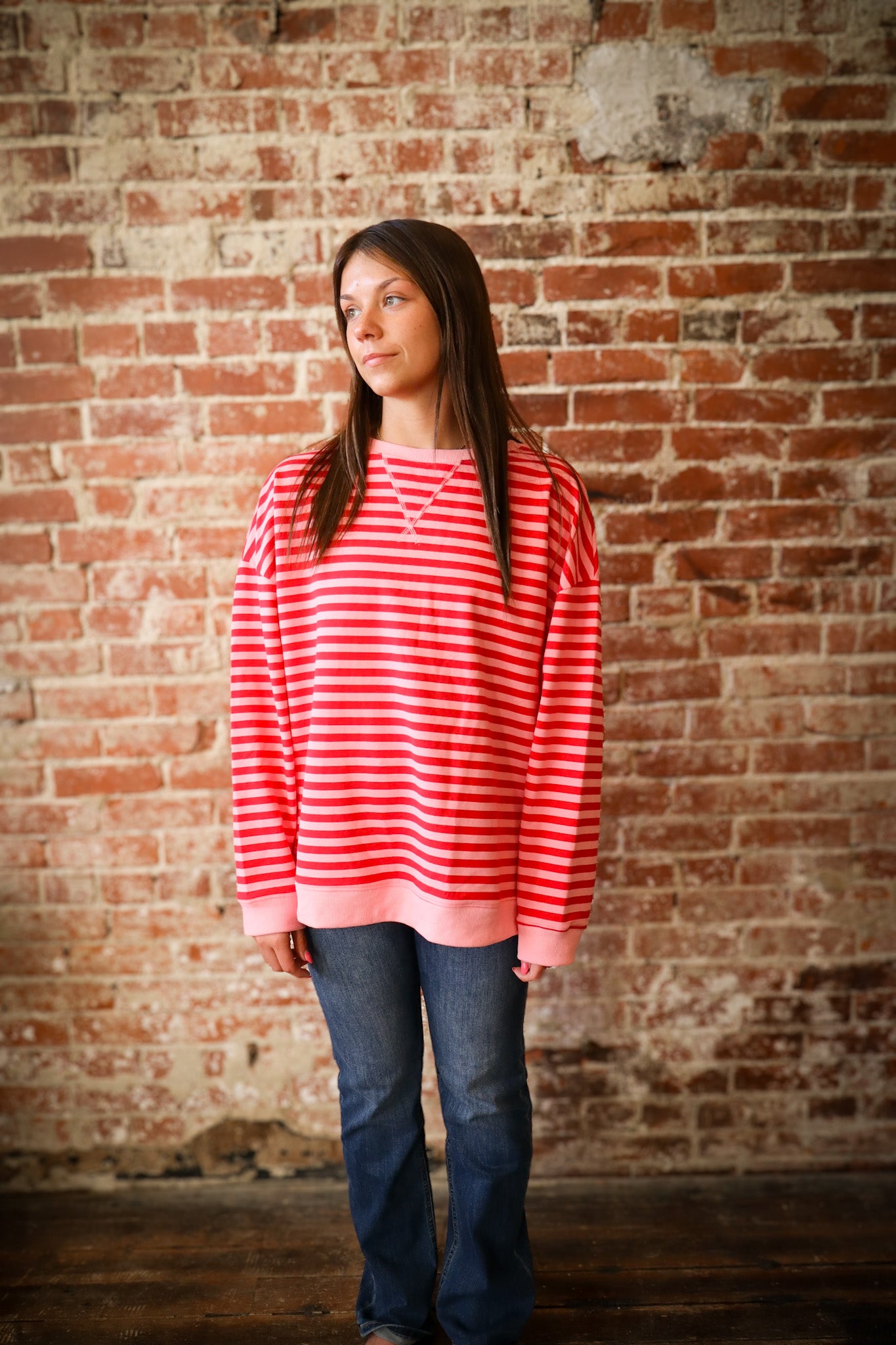 Pink Red Stripe Knit