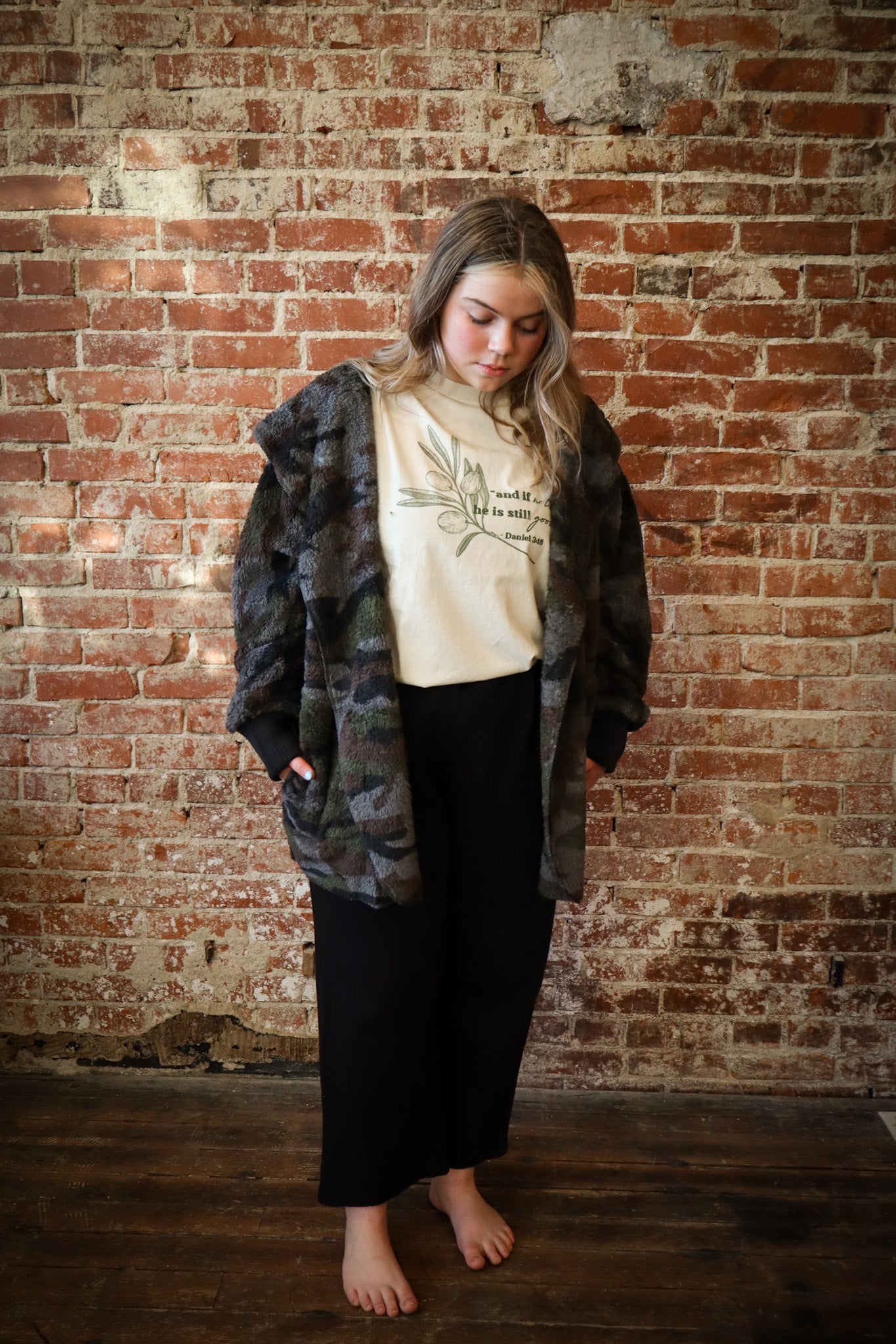 Camo Fur Open Jacket