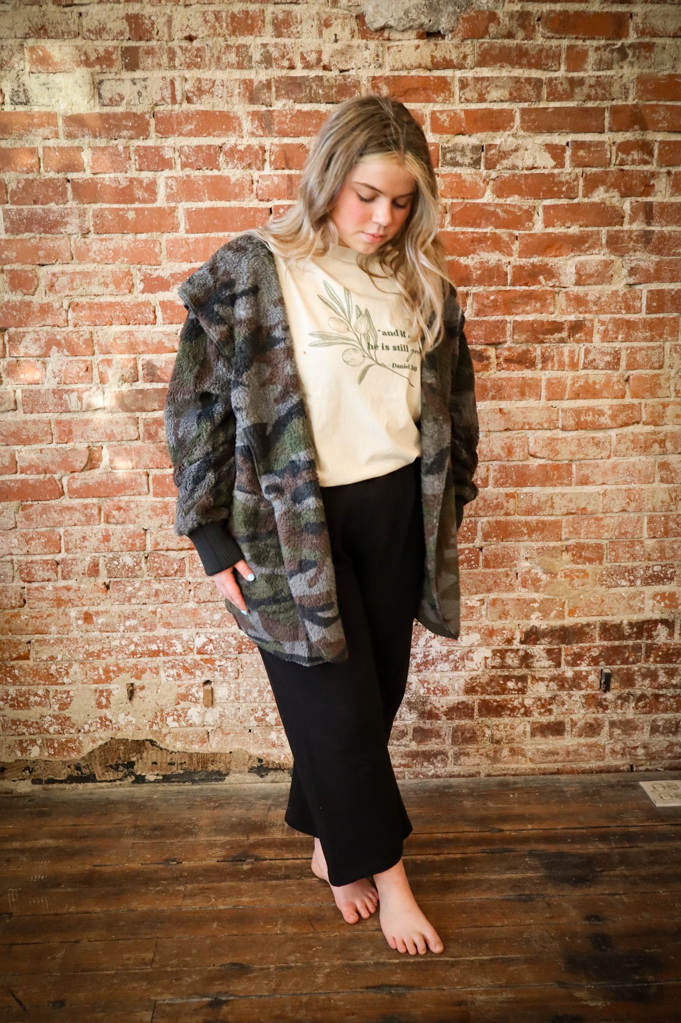 Camo Fur Open Jacket