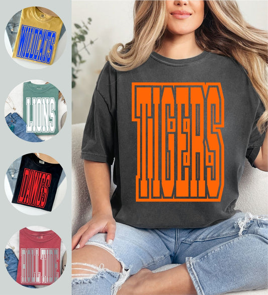 Custom Jumbo Varsity Mascot Puff Graphic Tee