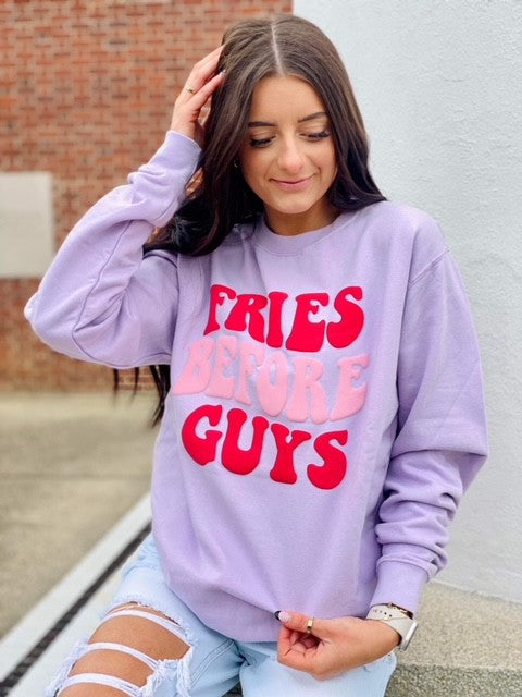 Fries Before Guys Wave Puff Independent Sweatshirt